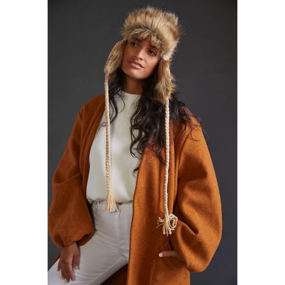 Anthropologie Accessories - Anthropologie Faux Fur-Lined Trapper Hat